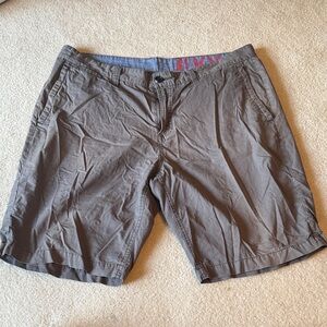 1901 Men's Cotton Grey Flat Front Shorts